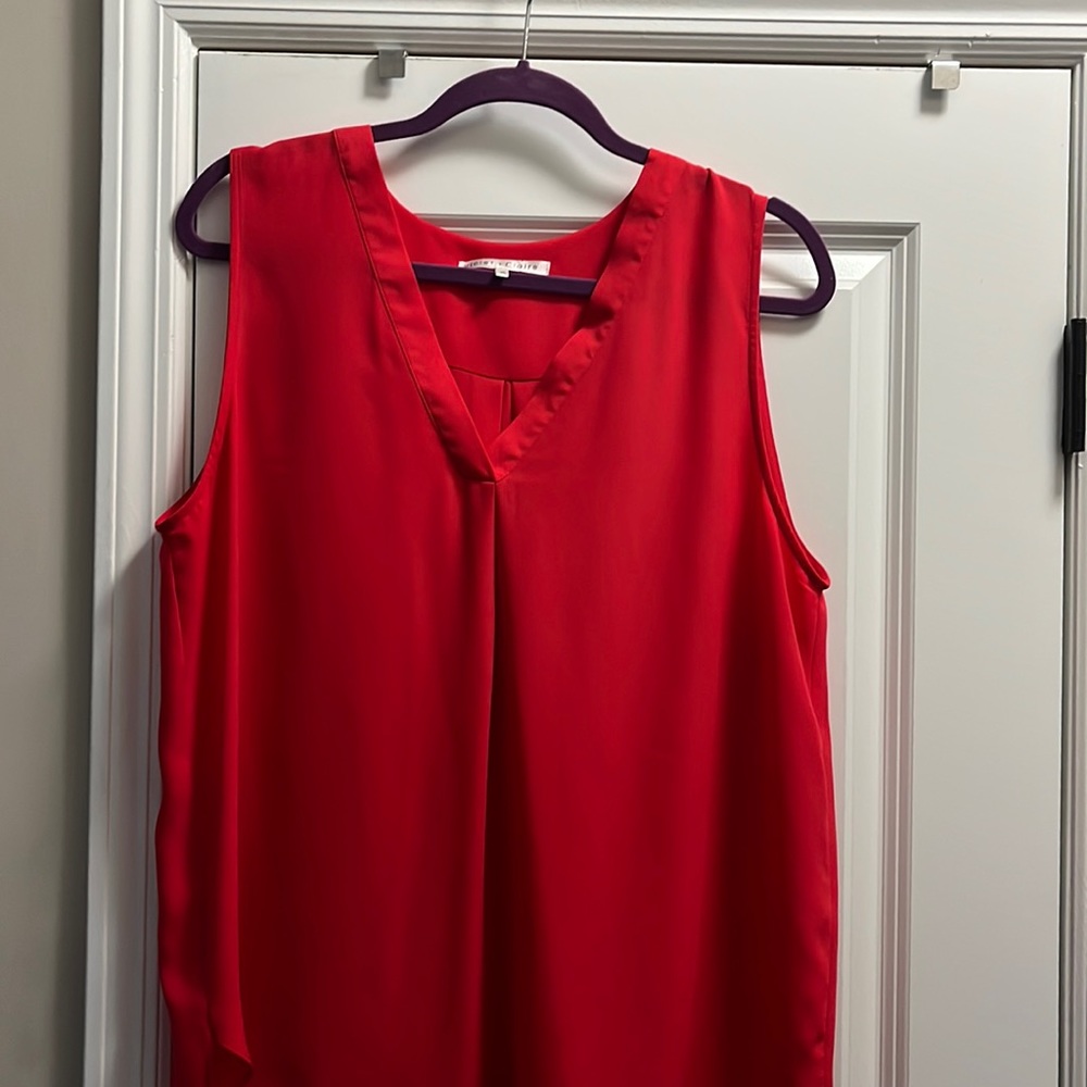 Tangerine, sleeveless flowy top. XL